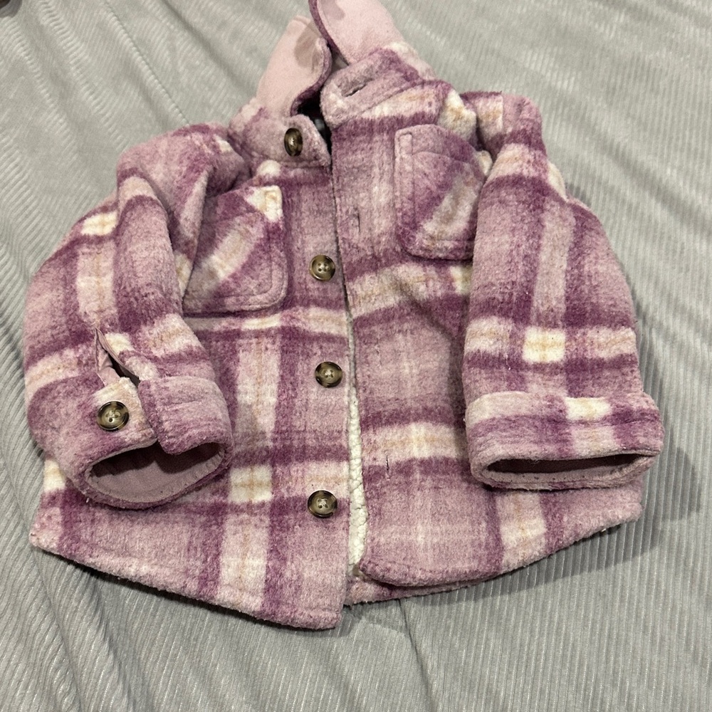 Carter's Purple Plaid Kids Puffer Jacket